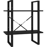 Ormarić za knjige s 2 razine crni 60x30x70 cm konstruirano drvo | shoptok.hr