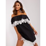Fashion Hunters Black dress with Spanish neckline | Shoptok.si