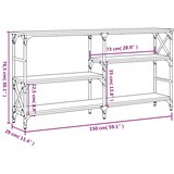  Konzolni stol boja hrasta 150 x 29 x 76,5 cm konstruirano drvo | shoptok.hr