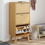  The Living Store Omarica za čevlje OLDEN rjava 55x35x120 cm trdna borovina - Omarica Za Čevlje, (21442315) Cene