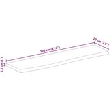 vidaXL Mizna plošča 120x20x2,5cm naraven rob trden robusten mangov les | Shoptok.si