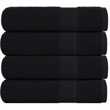 vidaXL Brisače za tuširanje 4 kos črna 70x140 cm 360 g/m² 100% bombaž | Shoptok.si