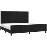  Posteljni okvir z vzglavjem črn 200x200 cm žamet, (20904986) | Shoptok.si