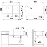 Blanco sudoper SUBLINE 480/320-U InFino SILGRANIT CRNA, bez dalj.upr. | shoptok.hr