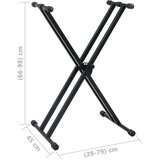  Set stalka za klavijature s dvostrukim nosačem i stolcem crni | shoptok.hr