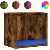 Maison Chic Stenski Dvo delni komplet Nočne omarice - Nočne mize z LED lučkami dimljen hrast, (21688268) Cene