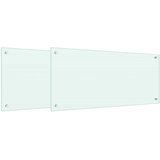  Kuhinjski zid 2 pcs Bijelo 90 x 40 cm Staklo otporno na udarce | shoptok.hr
