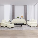  4-dijelni set sofa s jastucima krem baršunasti Krema u