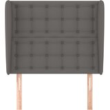  Uzglavlje s ušima sivo 103x23x118/128 cm od umjetne kože | shoptok.hr