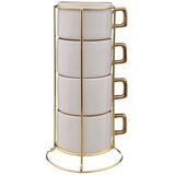 SG ŠALICE NA STALKU ARYA 0,17L 5/1 11,2X22,5CM PORCULAN/METAL BIJELE | shoptok.hr