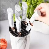 Klausberg KB-7769 set 5 kuhinjskih noževa sa stalkom – bijelo-smeđi | shoptok.hr