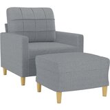  Fotelja s tabureom svjetlosiva 60 cm od tkanine | Eponuda.com