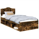  Okvir za krevet s uzglavljem Dimljeni hrast 100 x 200 cm | shoptok.hr