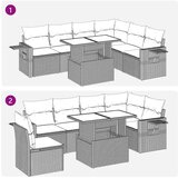 vidaXL 7-dijelni set vrtnih sofa od poliratana s jastucima crni | shoptok.hr