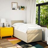  Krevet s oprugama i madracem krem 100 x 200 cm od tkanine | shoptok.hr