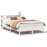 vidaXL Knjižna postelja brez vzmetnice bela 150x200 cm trdna borovina | Shoptok.si