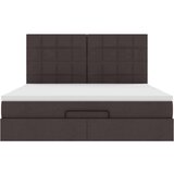  Okvir kreveta s madracima tamnosmeđi 200x200cm tkanine | shoptok.hr