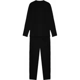 Trendyol Men's Black Regular Fit Waffles Knitted Pajamas Set.