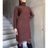 Gemre Kusama shimmering bronze turtleneck midi dress | Shoptok.si