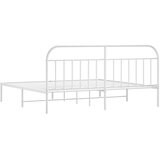  Metalni okvir za krevet s uzglavljem bijeli 200x200 cm | shoptok.hr