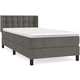 Box spring postelja z vzmetnico temno siva 100x200 cm žamet, (20846867) | Shoptok.si
