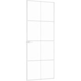Sobna vrata bijela 76x201,5 cm kaljeno staklo i aluminij tanka | shoptok.hr