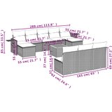  11-dijelni set vrtnih sofa od poliratana s jastucima crni | shoptok.hr