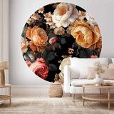  Okrugla fototapeta - Colourful flowers on a black background 180x180 | shoptok.hr