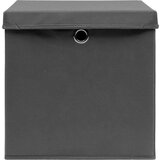  Kutije za pohranu s poklopcima 4 kom sive 32x32x32 cm tkanina | shoptok.hr