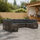  Sjedeća garnitura za vrt 9 kom. Siva i tamno siva poliratan 70 x 62 x 70 cm | shoptok.hr