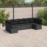  7-dijelni set vrtnih sofa od poliratana s jastucima crni | shoptok.hr