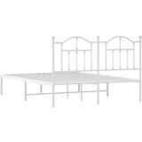  Metalni okvir za krevet s uzglavljem bijeli 140 x 190 cm | Eponuda.com