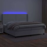  Krevet box spring s madracem LED bijeli 200x200 cm umjetna koža | shoptok.hr