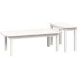  Komplet klubskih mizic 2-delni bela trdna borovina, (20712237) | Shoptok.si