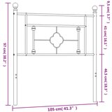  Metalno uzglavlje crno 100 cm | shoptok.hr