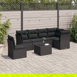 vidaXL 7-dijelni set vrtnih sofa od poliratana s jastucima crni | shoptok.hr
