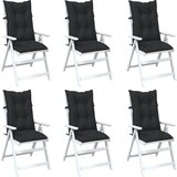  Set Jastučića za Stolicu s Visokim Naslonom 6 pcs Melange Crna | shoptok.hr