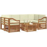  Set vanjskih sofa 7 kom. Prirodna i krem Čvrsto drvo akacije | shoptok.hr