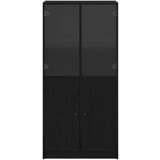 vidaXL Visoka omara z vrati Črna hrast 68x37x142 cm Inženirski les | Shoptok.si