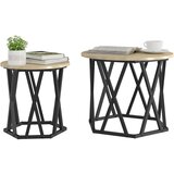  Bocni stol 2 pcs Sonoma hrast Inženjerska drva i čelik | shoptok.hr