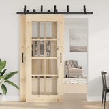 Pribor za klizna vrata 183 cm čelični crni | shoptok.hr