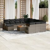  13-dijelni set vrtnih sofa od poliratana s jastucima sivi | shoptok.hr