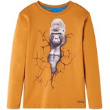  Dječja majica dugih rukava tamna oker boja 116 | shoptok.hr