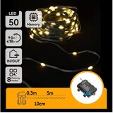 Aigostar led spoljna girlanda 50x LED/8 režima, napajanje 3x aa, 5,3 m, IP44, toplo belo svetlo | Eponuda.com