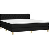  Krevet s oprugama i madracem crni 160x200 cm od tkanine | shoptok.hr