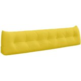 vidaXL Poglavni vzglavnik Svetlo rumena 200 x 24 x 50 cm blago, (5000277940) | Shoptok.si