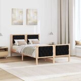 vidaXL Konstrukcija postelje Črna 135 x 190 cm Masivno borovo les | Shoptok.si