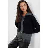 Trendyol Anthracite Soft Textured Color Blocked Knitwear Cardigan Cijene