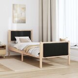  Krevetna konstrukcija s uzglavljem Crna 75 x 190 cm tkanina | shoptok.hr
