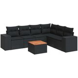  7-dijelni set vrtnih sofa od poliratana s jastucima crni | shoptok.hr